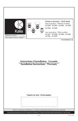 Kalia AC1331-120 Installation Instructions Manual