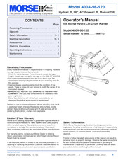 Morse Hydra-Lift Drum Karrier Operator's Manual