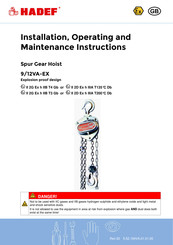 HADEF 9/12VA-EX Installation, Operating And Maintenance Instruction