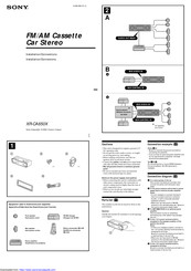 Sony XR-CA650X - Fm-am Cassette Car Stereo Installation/Connections