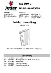 Jetter JX3-DMS2 Installation Instruction