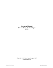 Allen Organ Company LLC 3 Manual Series Owner's Manual