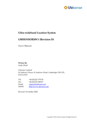 Ubisense UBISENSOR30V1 User Manual