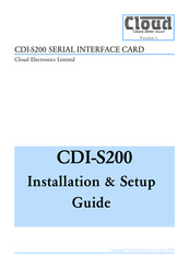 Cloud CDI-S200 Installation & Setup Manual