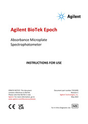 Agilent Technologies BIOTECH EPOCHR-SI Instructions For Use Manual