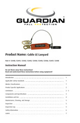 Guardian Fall Protection Cable LE Lanyard Instruction Manual