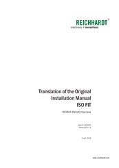 Reichhardt 705211 Installation Manual