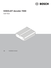 Bosch VIDEOJET connect 7000 Installation Manual