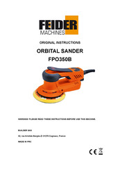 Feider Machines FPO350B Original Instructions Manual