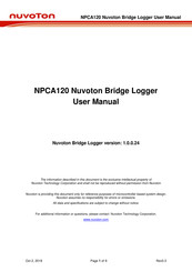 Nuvoton NPCA120 User Manual
