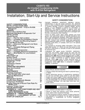 Carrier CAS072 Installation, Start-Up And Service Instructions Manual