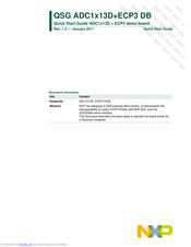 NXP Semiconductors QSG ADC1x13D+ECP3 DB Quick Start Manual