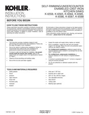 Kohler K-6586 Installation Instructions Manual