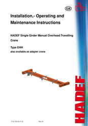 HADEF EHH Installation, Operating And Maintenance Instructions For The Installer And The User