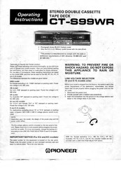 Pioneer CT-S99WR Operating Instructions Manual