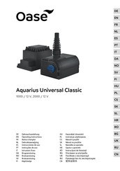 Oase Aquarius Universal Classic 1000 / 12 V Operating Instructions Manual