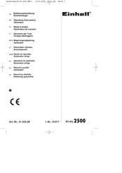 EINHELL RT-PG 2500 Operating Instructions Manual