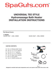 SpaGuts SG202-20UP Installation Instructions Manual