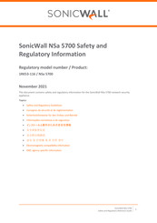 SonicWALL NSa 5700 Safety And Regulatory Information Manual