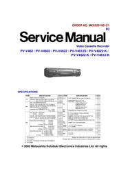 Panasonic PV-V4612-K Service Manual