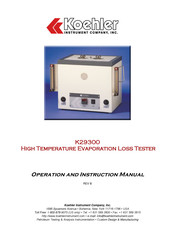 Koehler K29300 Operation And Instruction Manual
