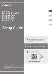 Canon Color imageCLASS MF653Cdw Setup Manual