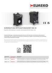 ELMEKO MSE 20 Quick Reference Manual