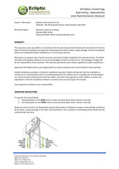 Vertilux Easydrive BGS Operation And Maintenance Manual