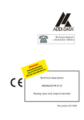 Addi-Data ADDIALOG PA 3110 Technical Description