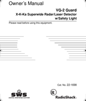 Radio Shack SWS VG-2 Guard Owner's Manual