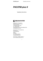 SEAWARD Electronic PAC3760 plus II Operating Instructions Manual