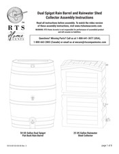 RTS Dual Spigot Rain Barrel Assembly Instructions Manual