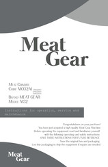 MEAT GEAR MO32AI 5HP2203F Instructions For Operation, Service And Maintenance