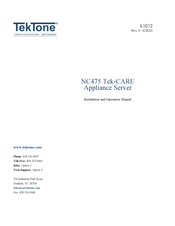 TekTone NC475 Installation And Operation Manual