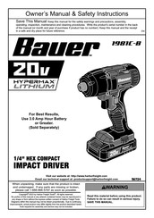 Bauer 1981C-B Owner's Manual & Safety Instructions
