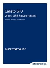Plantronics Calisto 610 Quick Start Manual