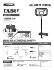 Lifetime OD148560 Assembly Instructions Manual