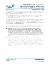 Johnson Controls WRZ-STR0000-2 Installation Manual
