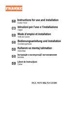 Franke FGL 915 I BK/XS LED0 Instructions For Use And Installation