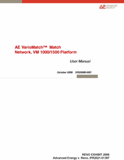 Advanced Energy VarioMatch Match Network VM 1500 Platform User Manual