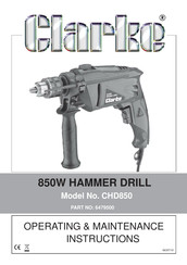 Clarke CHD850 Operating & Maintenance Instructions