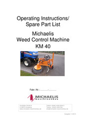 Michaelis Maschinenbau KM 40 Operating Instructions And Parts List Manual