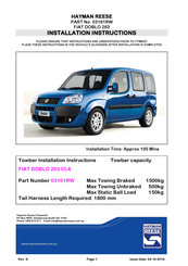 Hayman Reese 03161RW Installation Instructions Manual