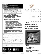 Town & Country Fireplaces C Series Installation And Operating Instructions Manual