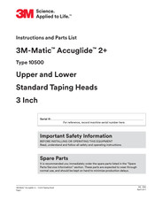 3M Matic Accuglide 2+ Instructions And Parts List