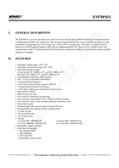 EMC EM78P451P Manual