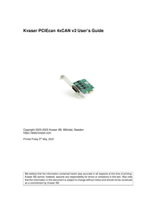 Kvaser PCIEcan 4xCAN v2 User Manual