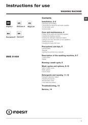 Indesit BWE 81484 Instructions For Use Manual