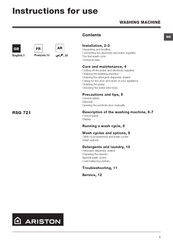 Ariston RSG 721 Instructions For Use Manual