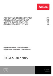 Amica EKGCS 387 985 Operating Instructions Manual